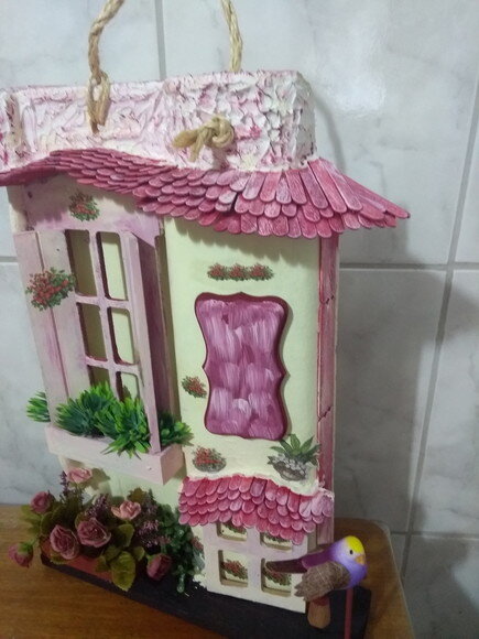 Telha com Arte em Madeira - Vendida