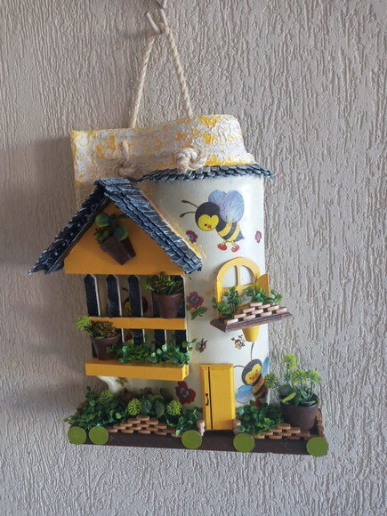 Telha com Arte em Madeira - Vendido