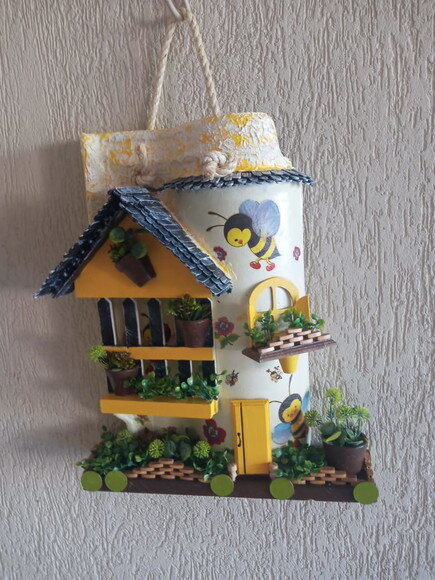 Telha com Arte em Madeira - Vendido