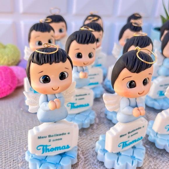 Anjinho em Biscuit Lembrancinha para Batizado e Aniversário
