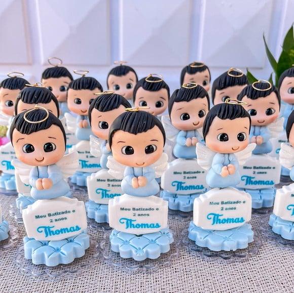 Anjinho em Biscuit Lembrancinha para Batizado e Aniversário