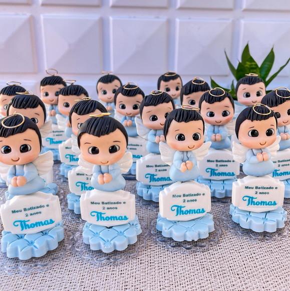 Anjinho em Biscuit Lembrancinha para Batizado e Aniversário