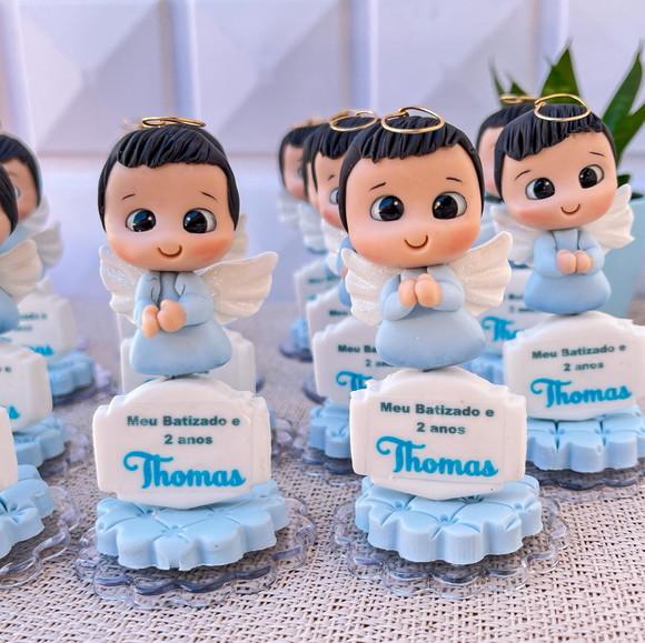 Anjinho em Biscuit Lembrancinha para Batizado e Aniversário