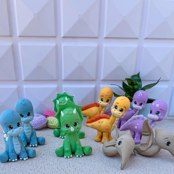 Apliques Dinossauros Baby em Biscuit