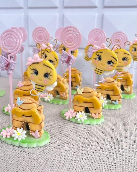 Lembrancinha Abelhinha Porta Recado em Biscuit Tema Jardim