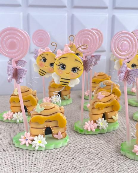 Lembrancinha Abelhinha Porta Recado em Biscuit Tema Jardim