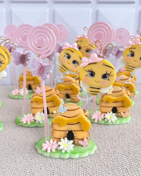 Lembrancinha Abelhinha Porta Recado em Biscuit Tema Jardim