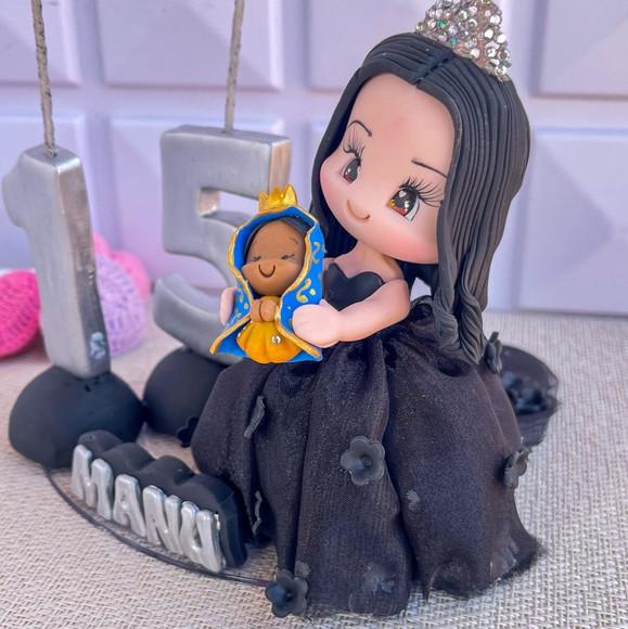 Topo de Bolo 15 Anos Personalizado com Nossa Senhora