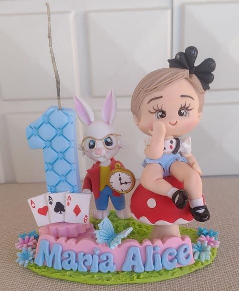 Topo de Bolo Alice no Pais das Maravilhas