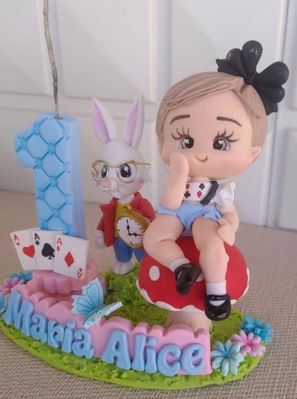 Topo de Bolo Alice no Pais das Maravilhas