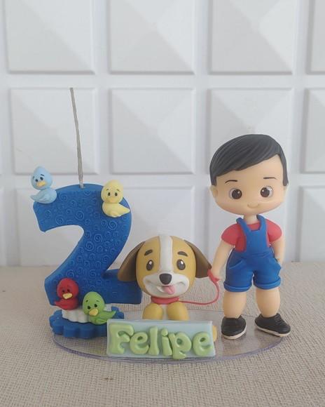 Topo de Bolo Bento e Totó