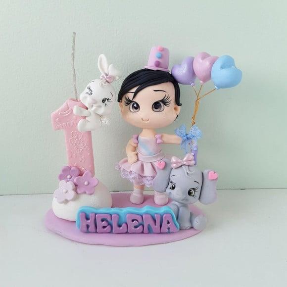 Topo de Bolo Circo Rosa