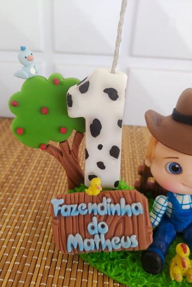 Topo de Bolo Fazendinha de Biscuit