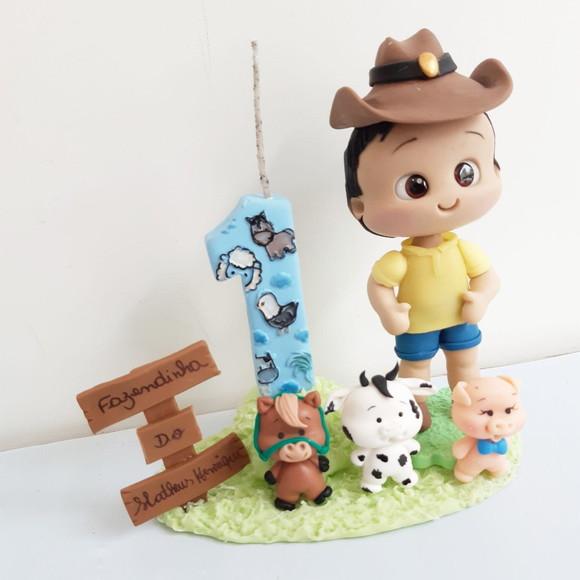 Topo de Bolo Fazendinha/cowboy