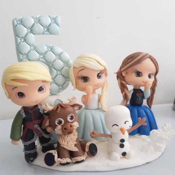 Topo de Bolo Frozen em Biscuit Personalizado