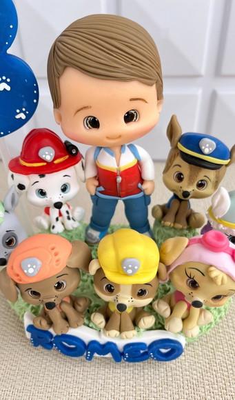 Topo de Bolo Patrulha Canina Biscuit Personalizado com Nome