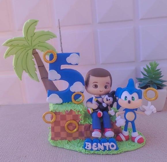 Topo de Bolo Personalizado  Tema Sonic