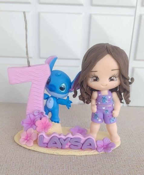 Topo de Bolo Personalizado do Stitch