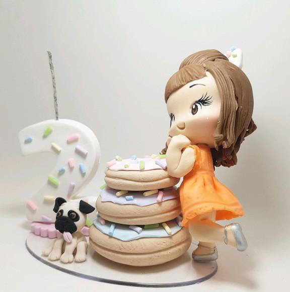 Topo de Bolo Personalizado Donuts