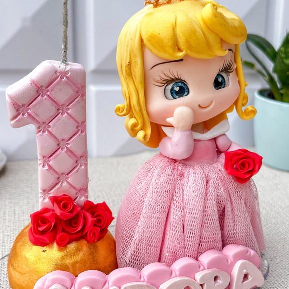 Topo de Bolo Princesa Aurora/bela Adormecida Biscuit
