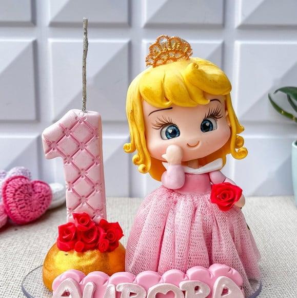 Topo de Bolo Princesa Aurora/bela Adormecida Biscuit