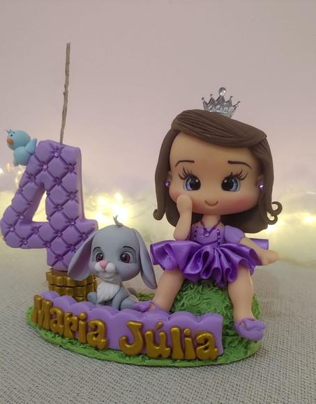 Topo de Bolo Princesinha Sofia em Biscuit