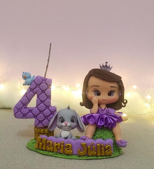 Topo de Bolo Princesinha Sofia em Biscuit