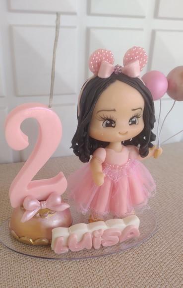 Topo de Bolo Ratinha Rosa