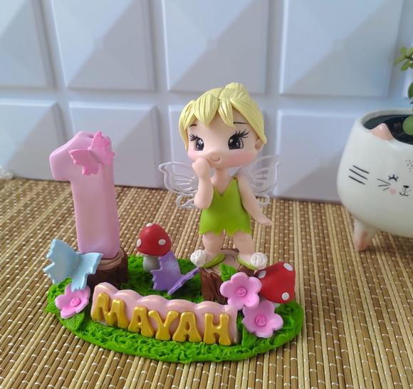 Topo de Bolo Sininho/tinkerbel em Biscuit