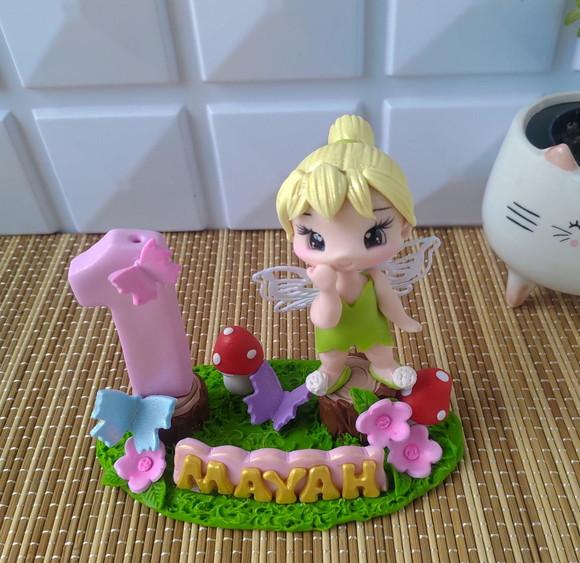 Topo de Bolo Sininho/tinkerbel em Biscuit