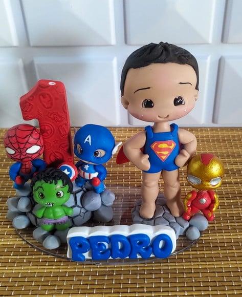 Topo de Bolo Super Herois de Biscuit