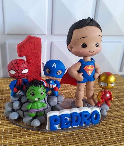 Topo de Bolo Super Herois de Biscuit