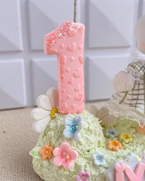 Topo de Bolo Vela Patinha Biscuit Personalizado Luxo