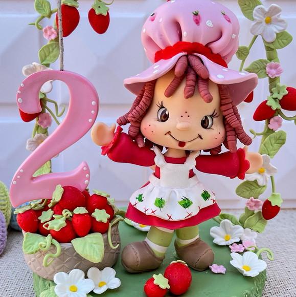 Topo Moranguinho Luxo Biscuit Personalizado Nome