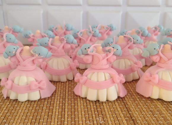 Topo Vestido Cinderela Biscuit Personalizado Nome