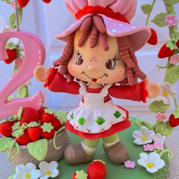 Topo Moranguinho Luxo Biscuit Personalizado Nome
