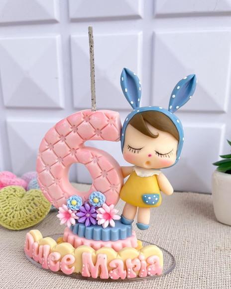 Vela Biscuit Bonequinha Metoo Personalizada Nome Idade