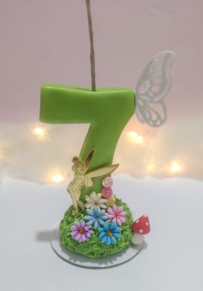 Vela Personalizada Sininho/tinkerbel em Biscuit