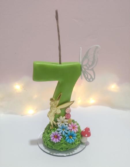 Vela Personalizada Sininho/tinkerbel em Biscuit