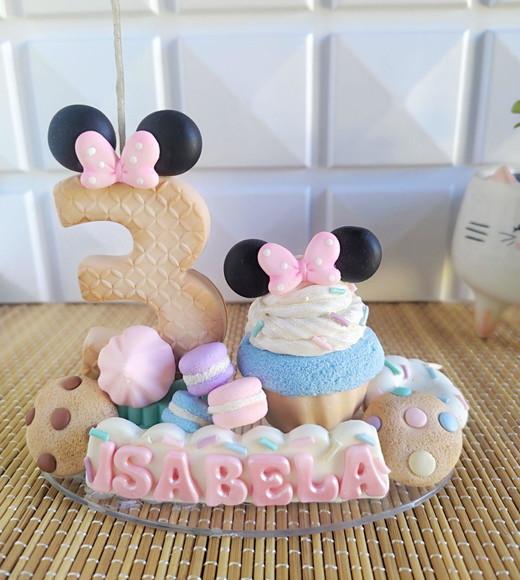 Vela Ratinha Confeiteira em Biscuit