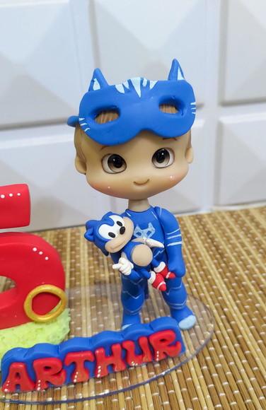 Vela Sonic Personalizada em Biscuit