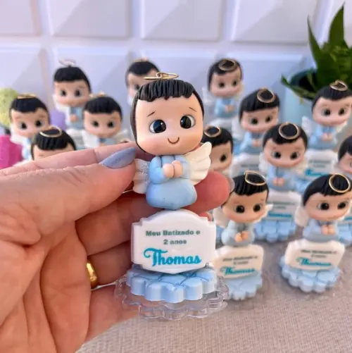 Anjinho em Biscuit Lembrancinha para Batizado e Aniversário