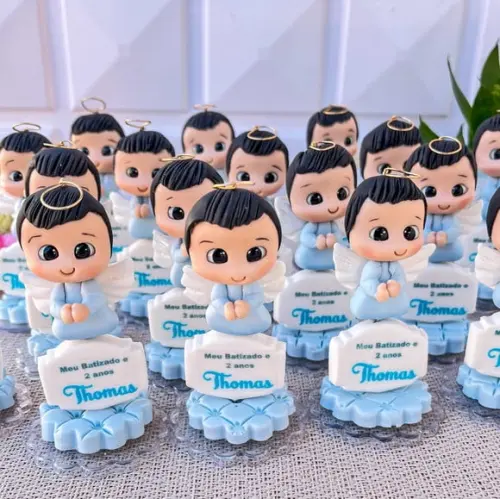 Anjinho em Biscuit Lembrancinha para Batizado e Aniversário