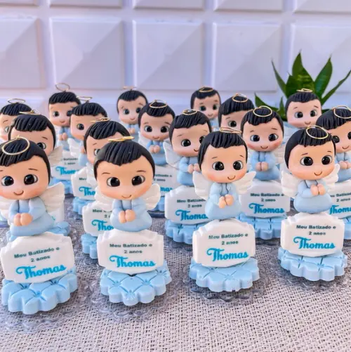 Anjinho em Biscuit Lembrancinha para Batizado e Aniversário