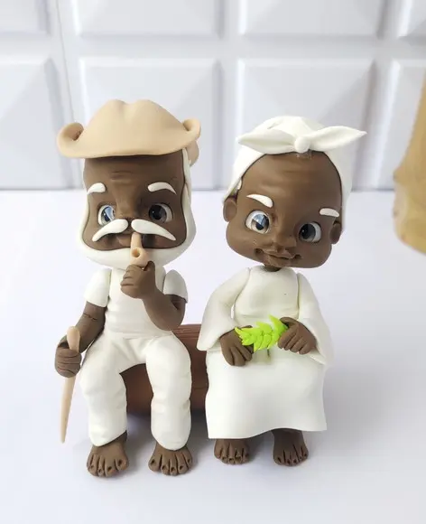 Casal de Pretos Velhos em Biscuit