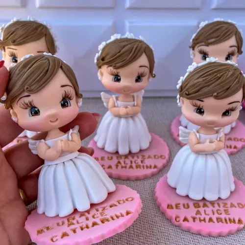 Lembrancinha Anjinha de Batizado Personalizada