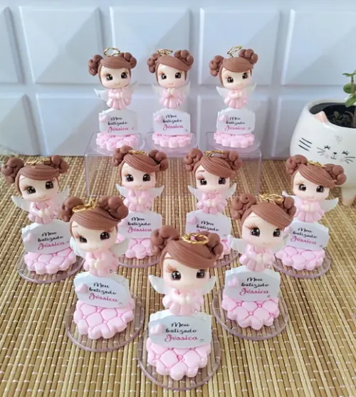 Lembrancinha Batizado Menina Biscuit Personalizada