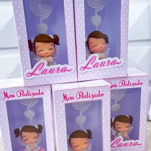 Lembrancinha de Batizado Anjinha Personalizada com Caixinha