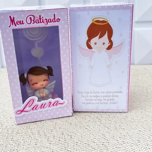 Lembrancinha de Batizado Anjinha Personalizada com Caixinha