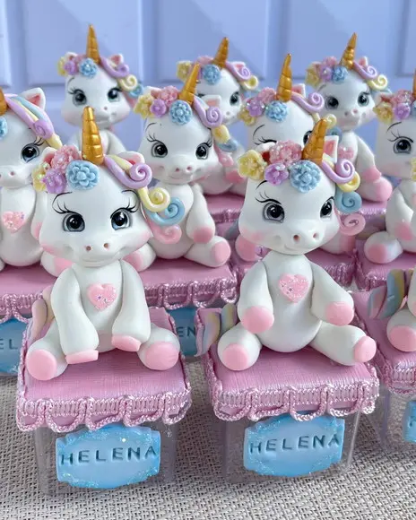 Lembrancinha Unicórnio Biscuit na Caixinha Personalizada